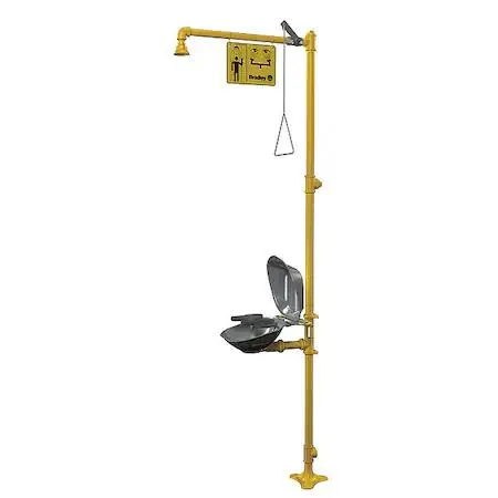 Bradley Bradley S19314DCFW Shower with Eyewash Floor Mount Galvanized Steel 94 — product photo