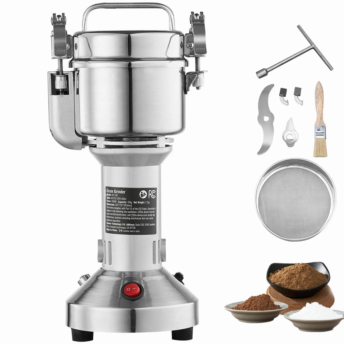 VEVOR VEVOR 750g Electric Grain Mill Grinder 2000W Stainless Steel Straight Type — product photo