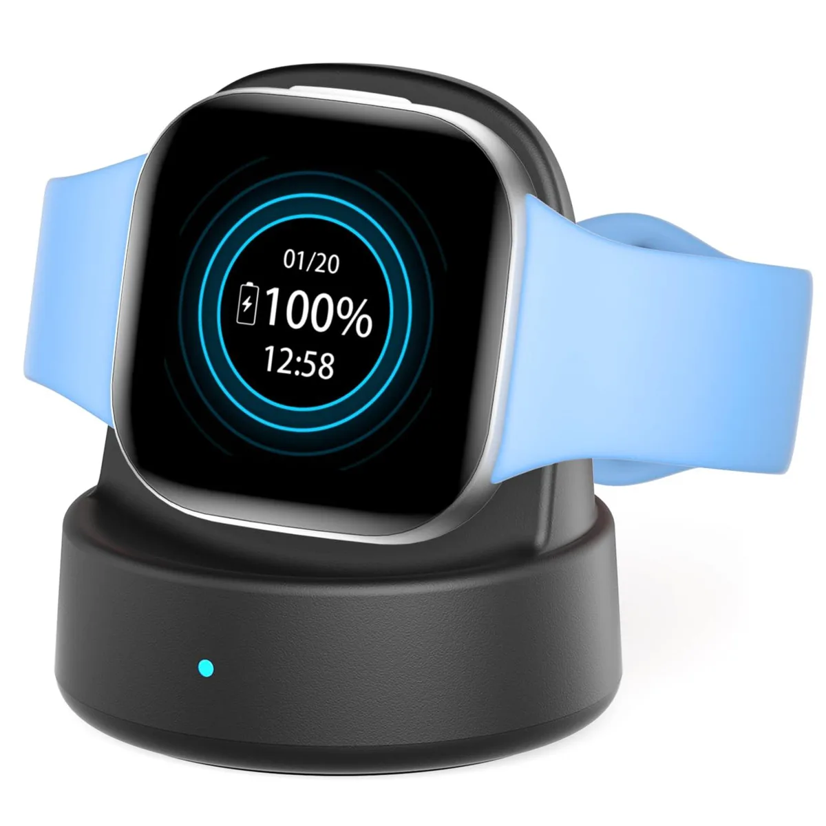 Vipcase W06 Magnetic Charger Dock for Fitbit Sense/Versa, USB-C, Black — product photo