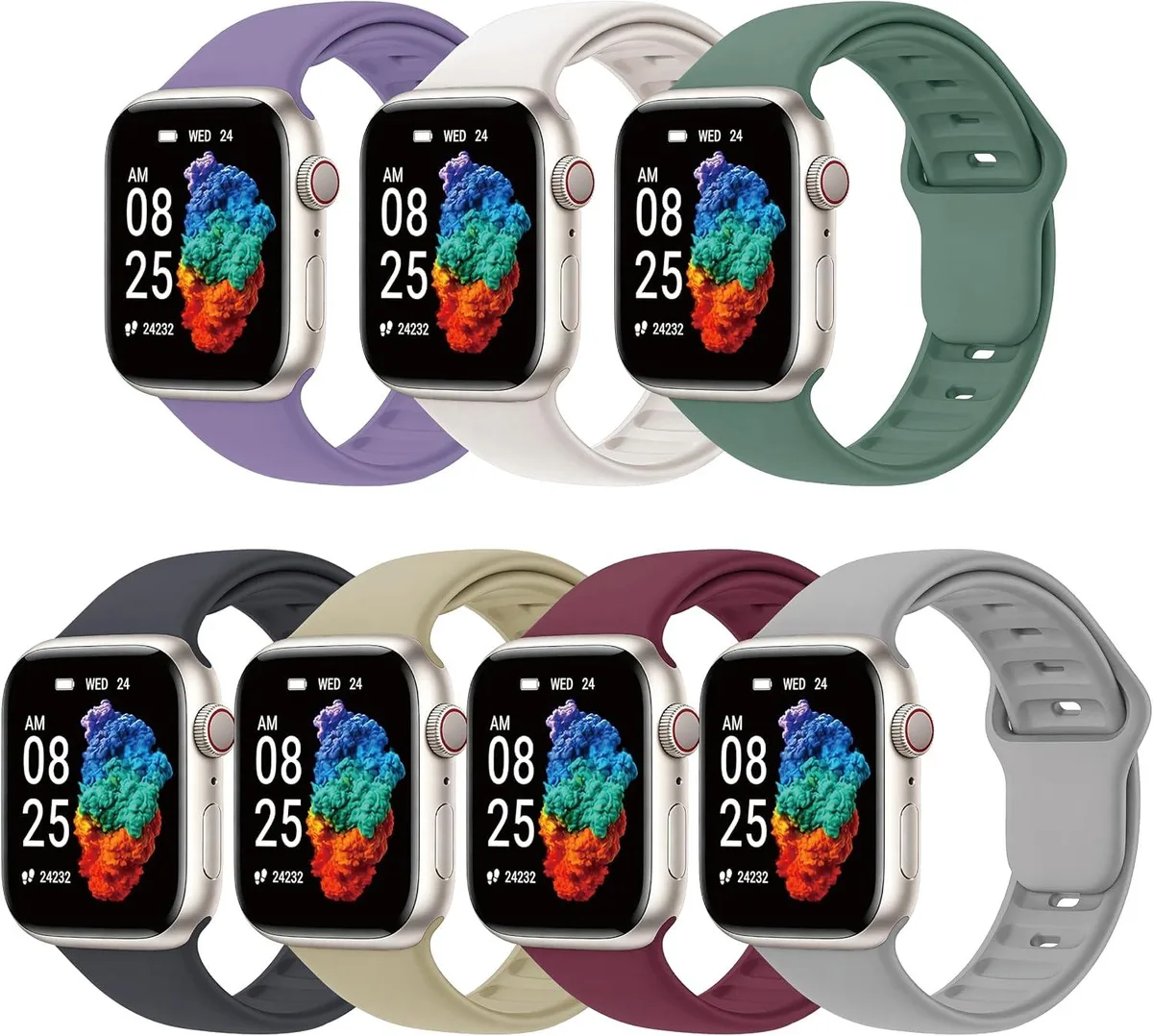 ETEIZU ETEIZU 7 Pack Silicone Watch Bands 38/40/41/42mm — product photo