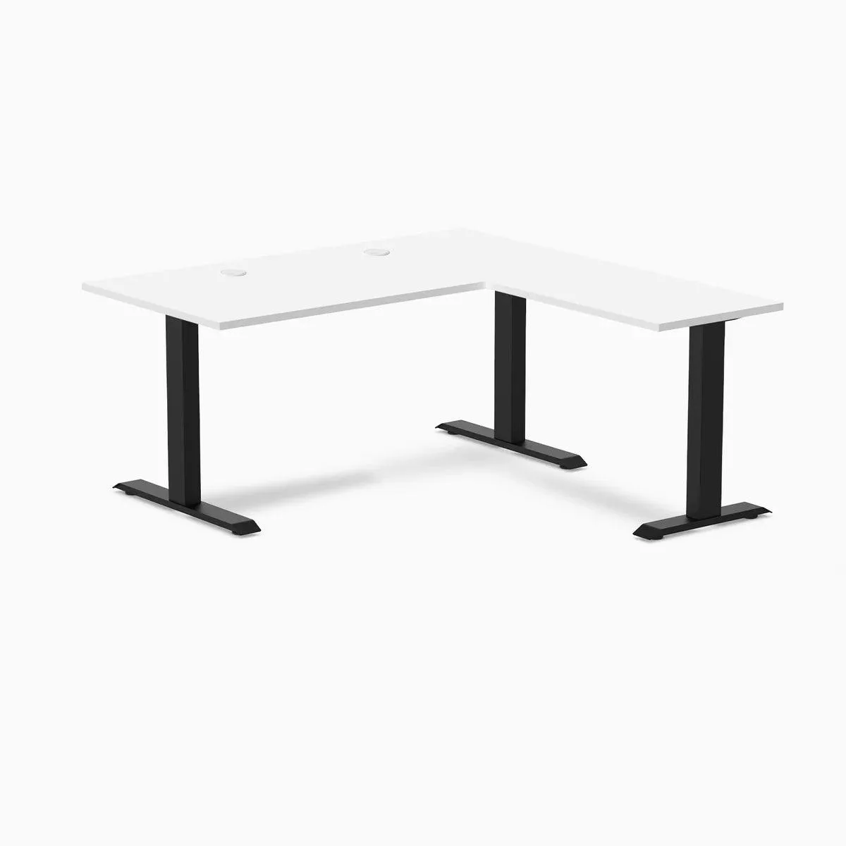 Desky Desky Zero Laminate L-Shape Desk White 59x61x19.7in Matte Black — product photo