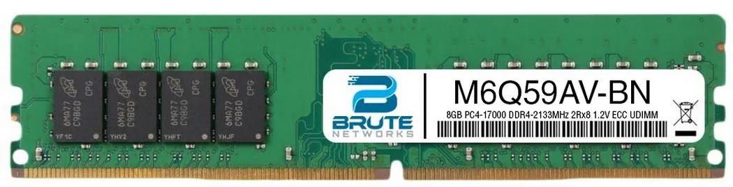 Brute Networks Brute Networks 8GB DDR4-2133 ECC UDIMM 2Rx8 CL15 1.2V M6Q59AV-BN — product photo