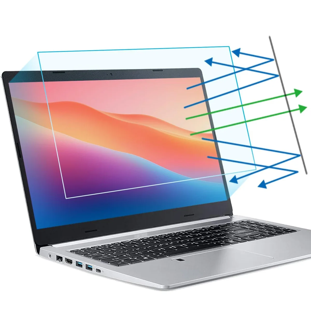 Bipra Bipra 14" Anti Blue Light Anti Glare Matte Screen Protector 2 in 1 accessory — product photo