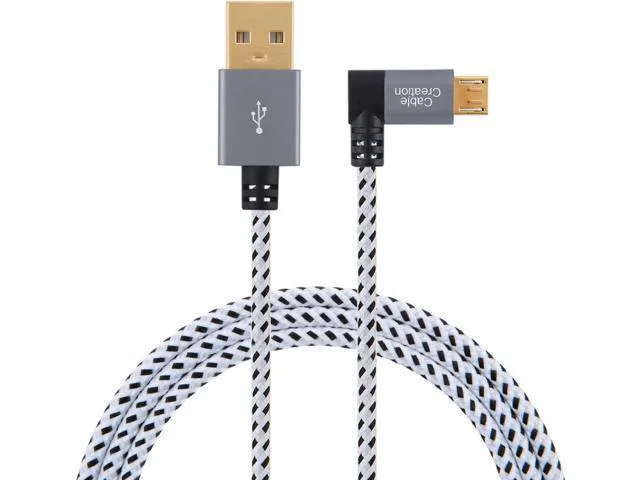 ORVIX ORVIX 10 Feet Right Angle Micro USB 2.0 Braided Cable Space Gray — product photo
