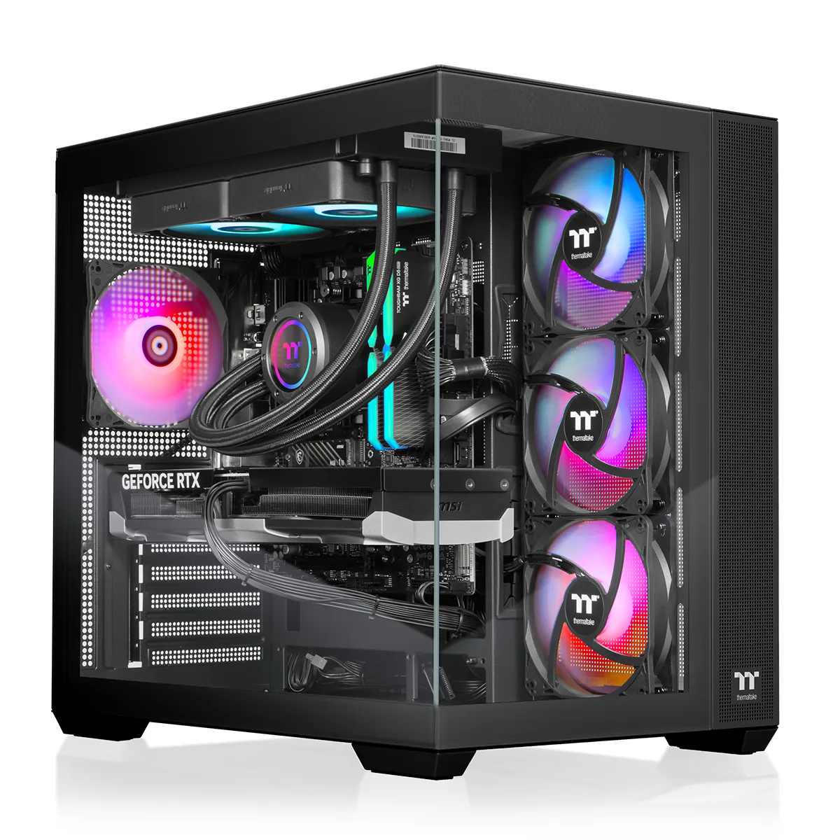 Thermaltake Thermaltake V38B-B850-57T-LCS gaming PC Ryzen 7 7800X3D RTX 5070 Ti 32GB DDR5 2TB NVMe — product photo