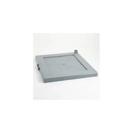 Transparent plastic drain pan, rectangular with raised edges