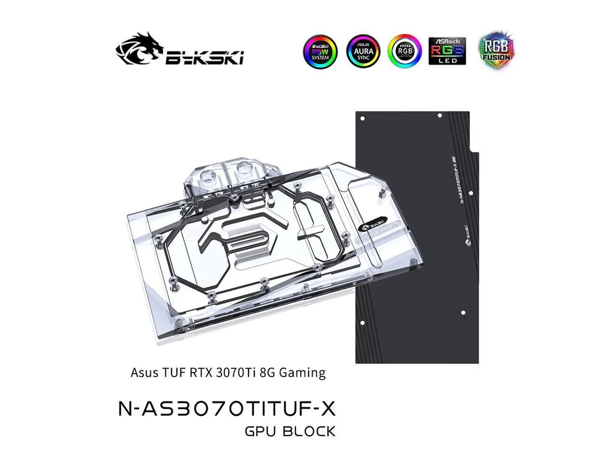 Bykski Bykski GPU Block for Asus TUF RTX 3070 Ti 8G Gaming liquid cooler — product photo