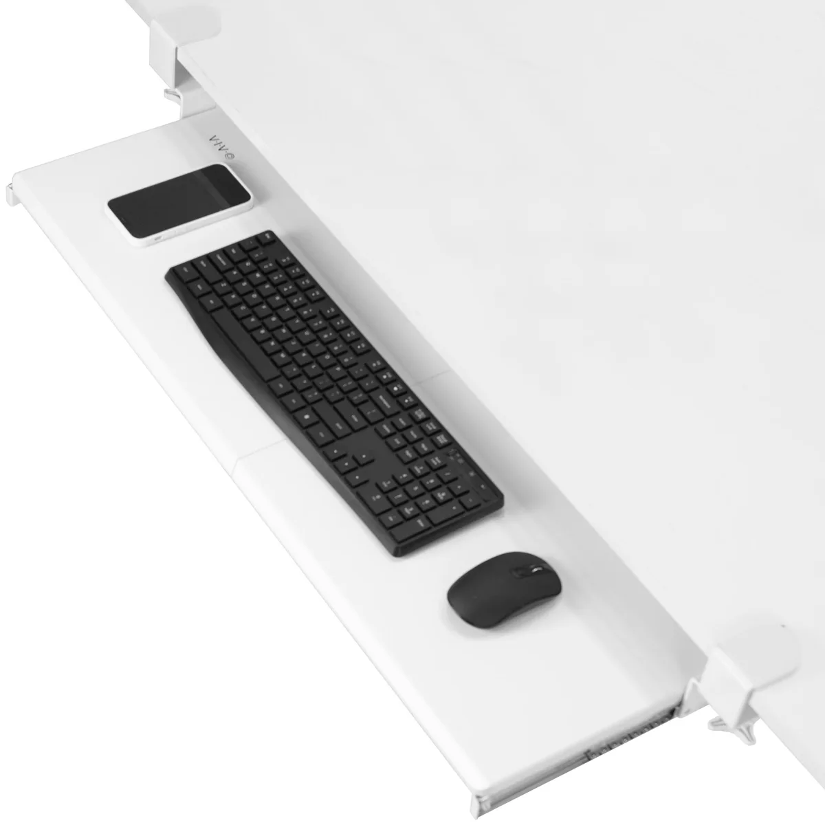 VIVO VIVO White Extra Long Clamp-on Under-Desk Keyboard Tray 33.9" 11 lbs — product photo