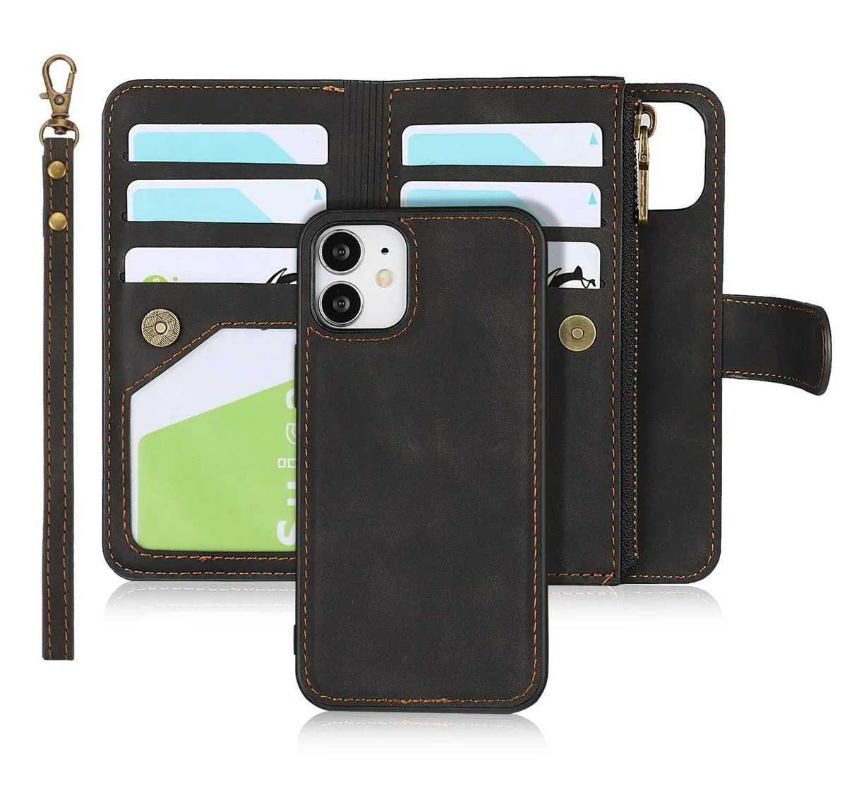  iCoverCase 2-in-1 Wallet Case for iPhone 12 Mini 5.4 Inch Black — product photo