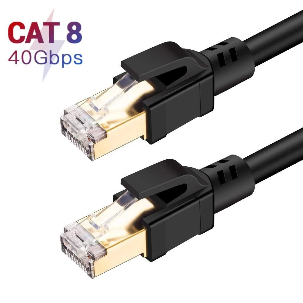 HANNORD HANNORD Cat8 Ethernet Cable 66 ft 26AWG S/FTP 40Gbps 2000MHz Gold RJ45 UV Resistant — product photo