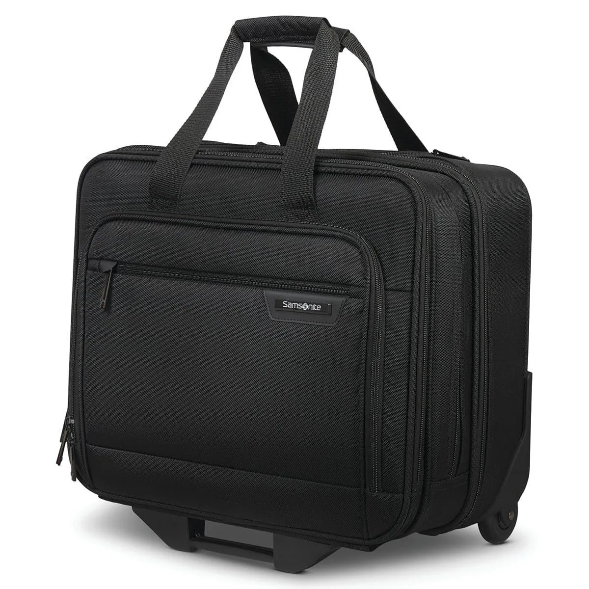 Black Samsonite Classic 2 wheeled business case with retractable handle and padded laptop compartment