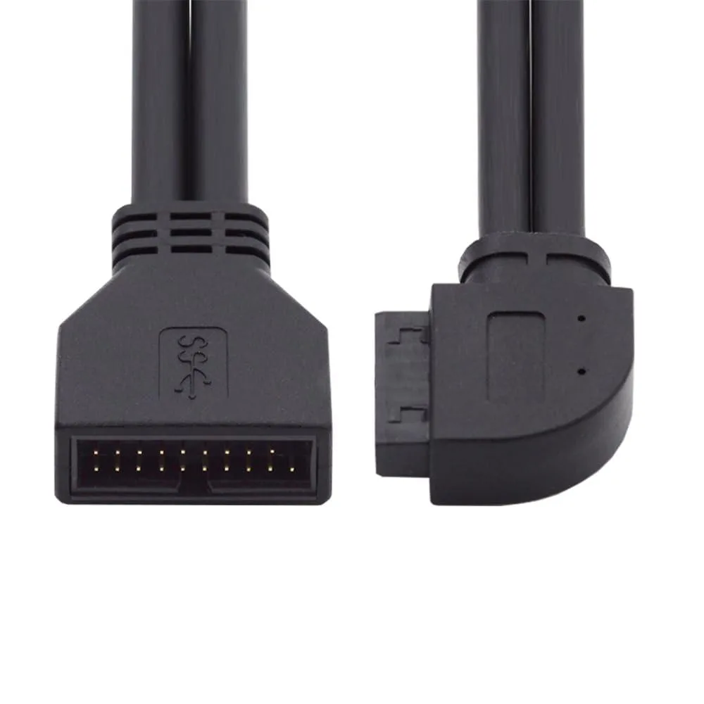 Fervit Fervit USB 3.0 20Pin 19Pin Male-Female 90 Degree Extension Cable — product photo