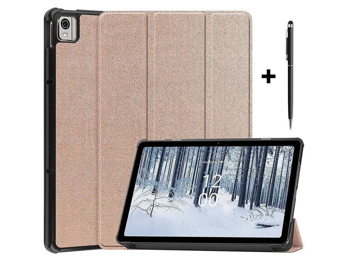 BONAEVER BONAEVER Case for Nokia T21 10.4 2022 Trifold Slim Smart Stand Cover Hard Shell Rose Gold — product photo