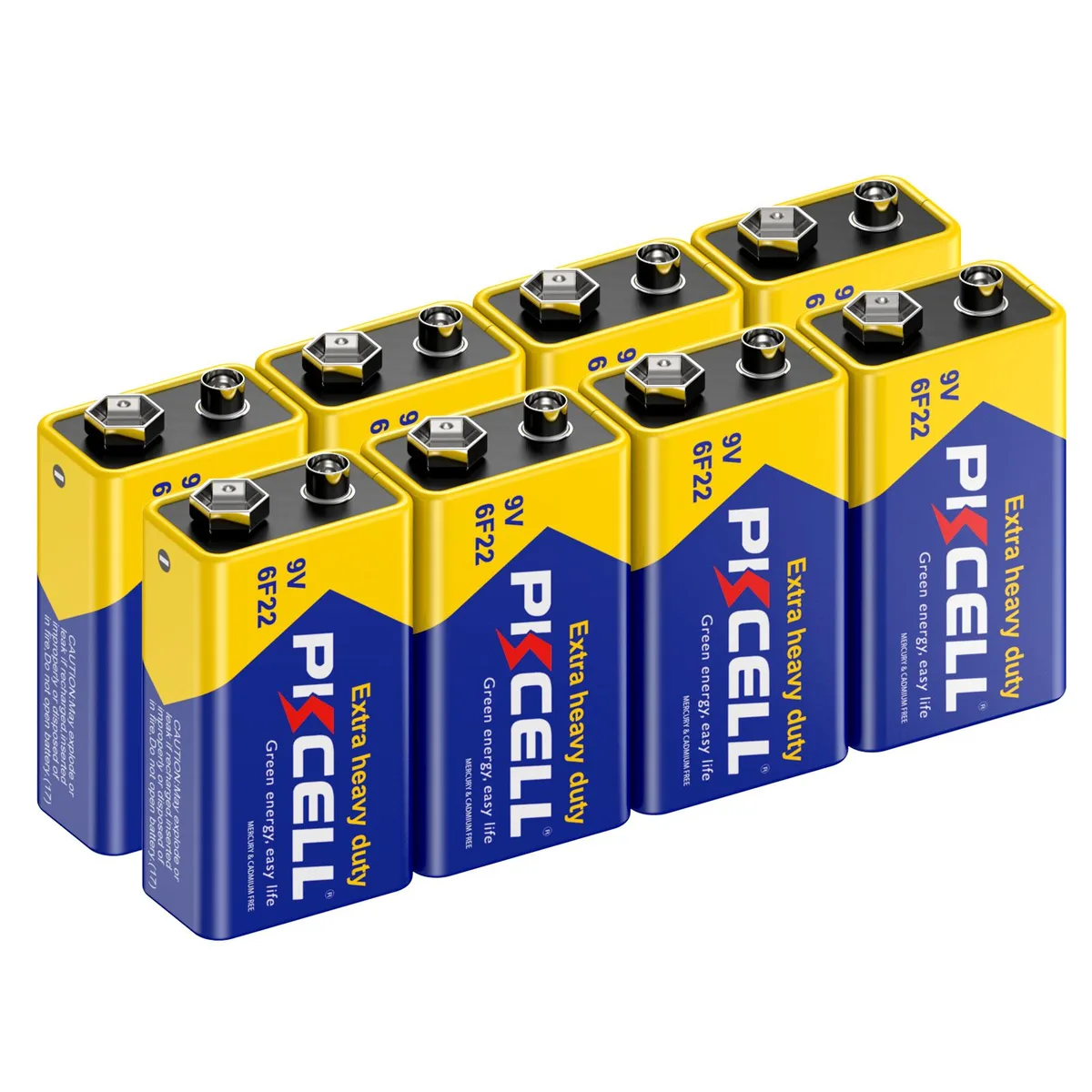 Pkcell Pkcell 9V 6F22 Zinc Carbon Battery 8 Pack — product photo
