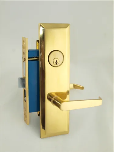MAXTECH MAXTECH Marks Metro 116A/3-X Like Brass Mortise Entry Lever Lockset Right Hand 2-1/2" Backset — product photo