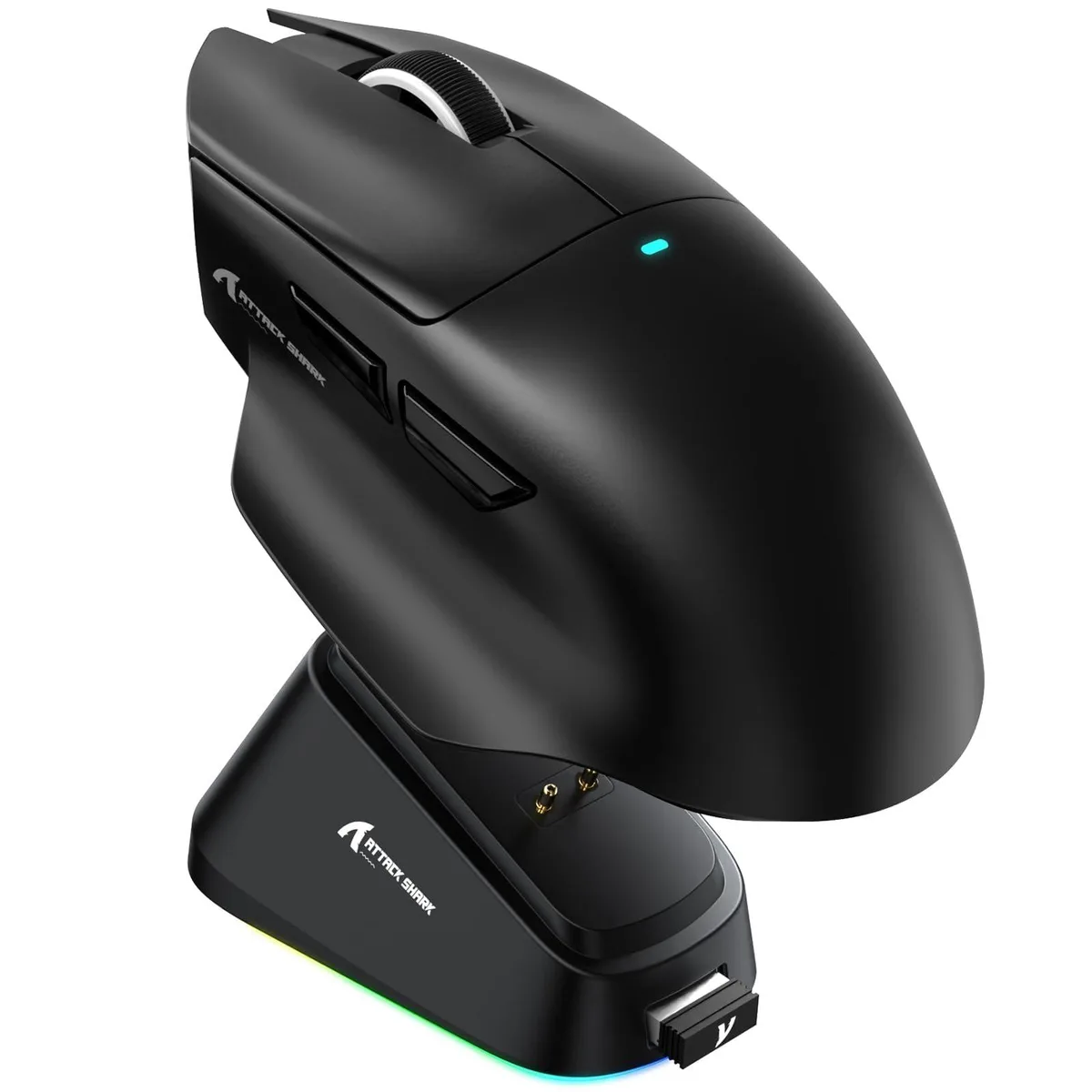  ASUS ATTACK SHARK V6 Wireless Gaming Mouse with RGB Charging Dock, 25K DPI, Black — product photo