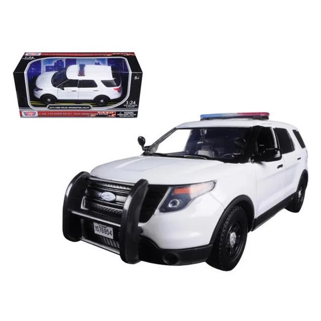 MOTORMAX MOTORMAX 76959 2015 Ford Interceptor Unmarked Police Car White 1/24 Diecast Vehicle — product photo