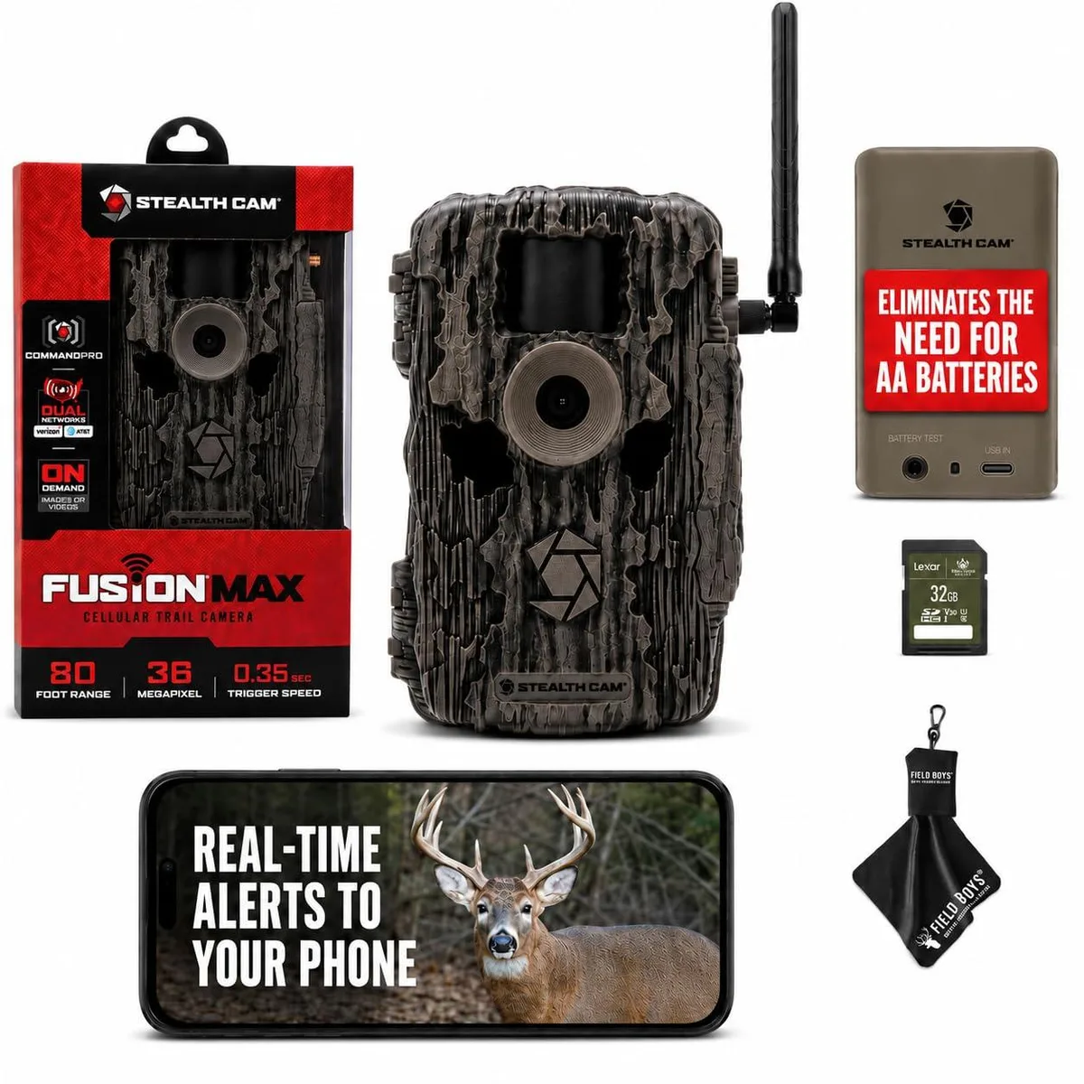  Stealth Cam STC-FXWTX Fusion MAX Cellular Trail Camera 36MP 720P 0.35s 80ft Dual SIM — product photo