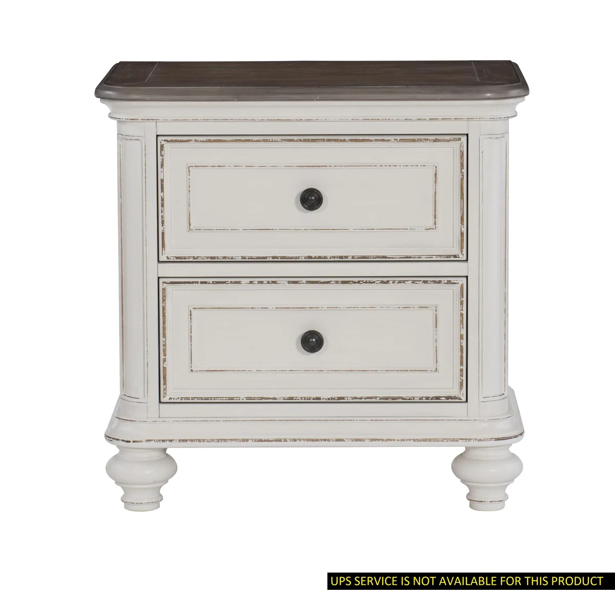 tuphen tuphen Nightstand Antique White Brown-Gray 27" x 17" x 27.25"H — product photo