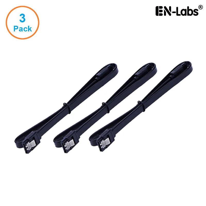 EN-Labs EN-Labs SATA III data cable 3-pack locking latch 18 inch black — product photo