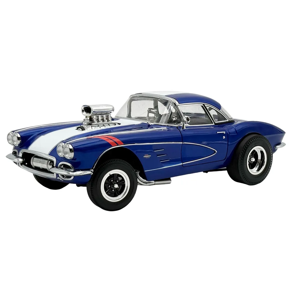 ACME ACME 1961 Chevrolet Corvette Grand Sport Gasser Admiral Blue White Stripe 1/18 Ltd Ed 204 — product photo