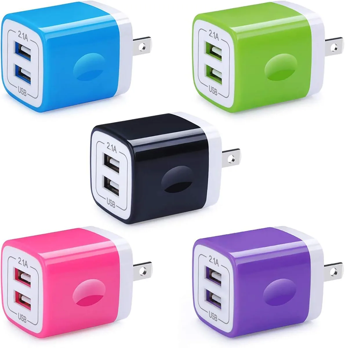 ONITOON ONITOON 5-Pack Dual USB Wall Charger 2.1A — product photo