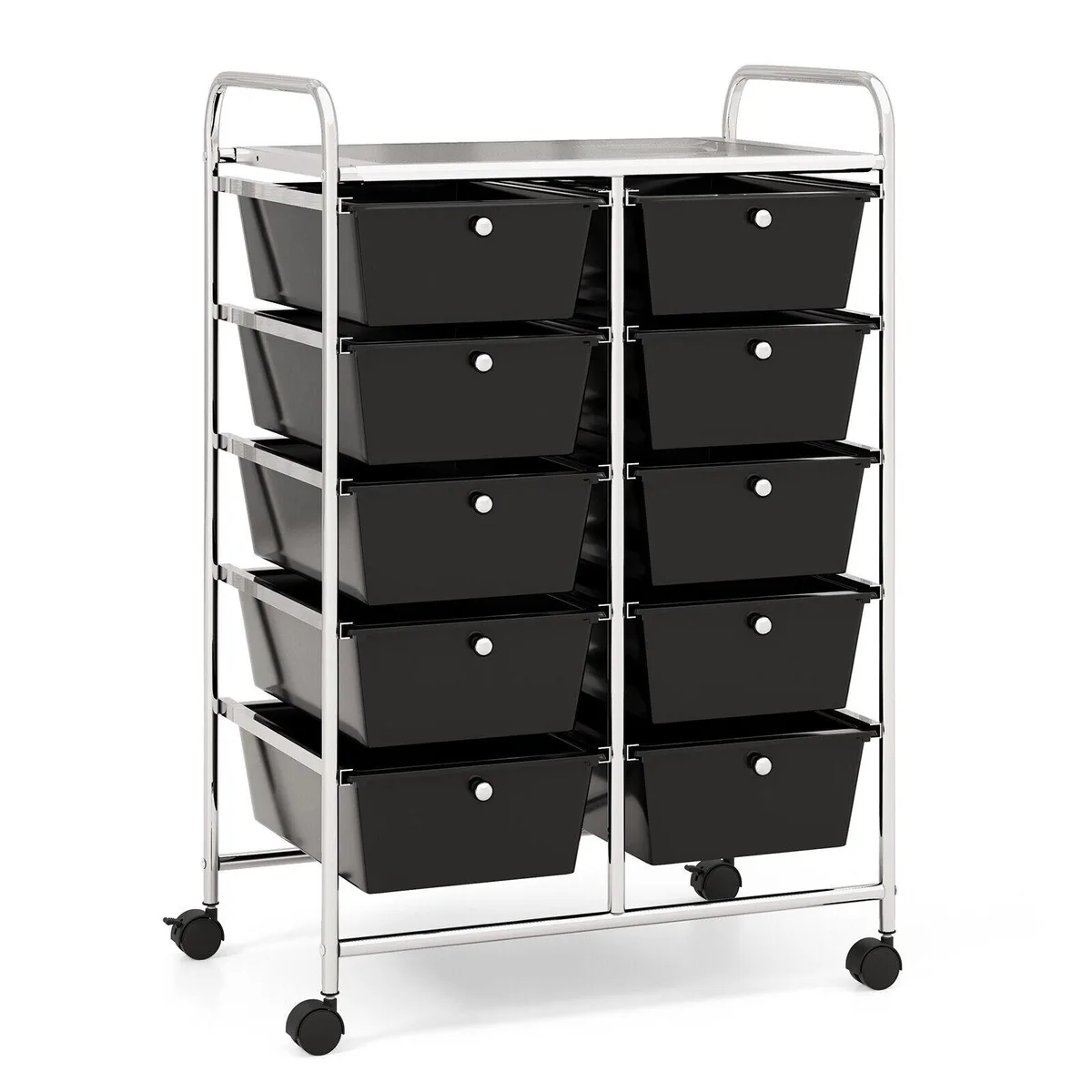 SlickBlue SlickBlue 10-Drawer Rolling Storage Cart Black 26x14.5x34 in — product photo