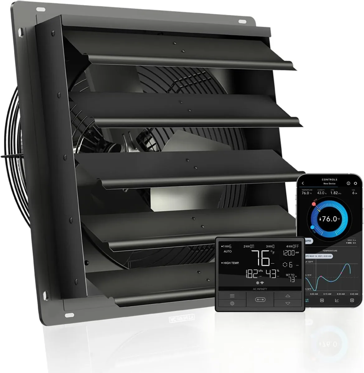 AC Infinity AC Infinity AIRLIFT T16 16" Shutter Exhaust Fan 2560 CFM 70 dBA IP-44 — product photo