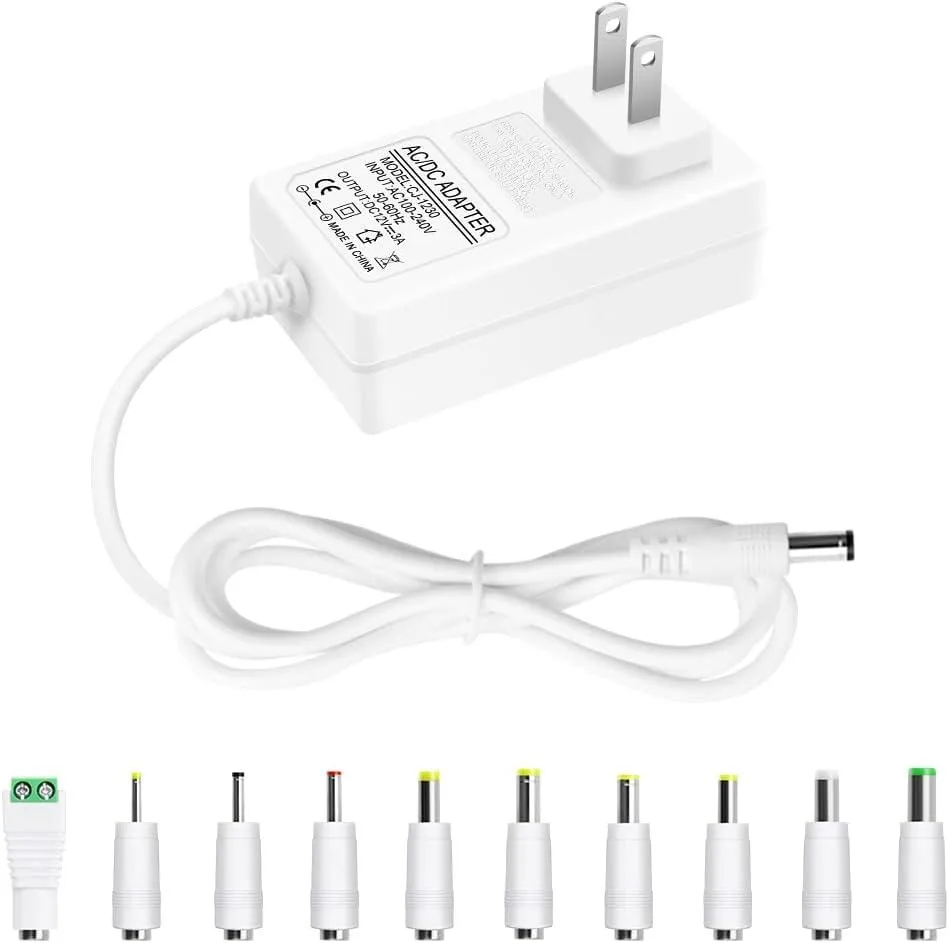 BASEUS BASEUS 12V 3A 36W AC Adapter White 4.9FT — product photo