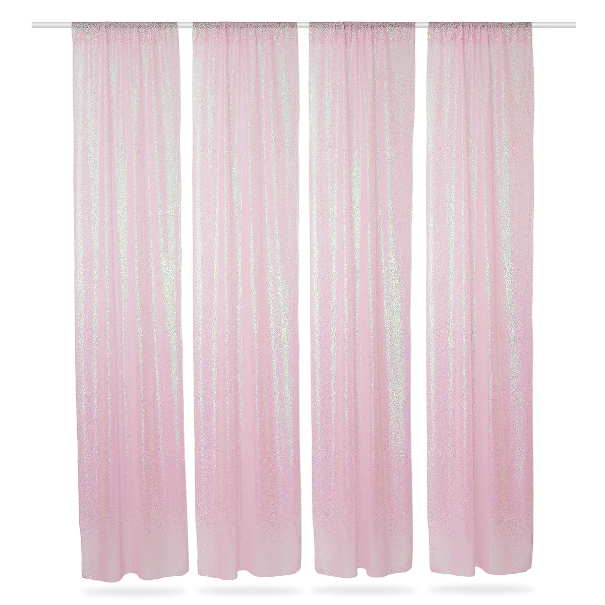 Lann's Linens Lann's Linens Sequin Backdrop Curtains Pink 2ft x 8ft Set of 4 — product photo