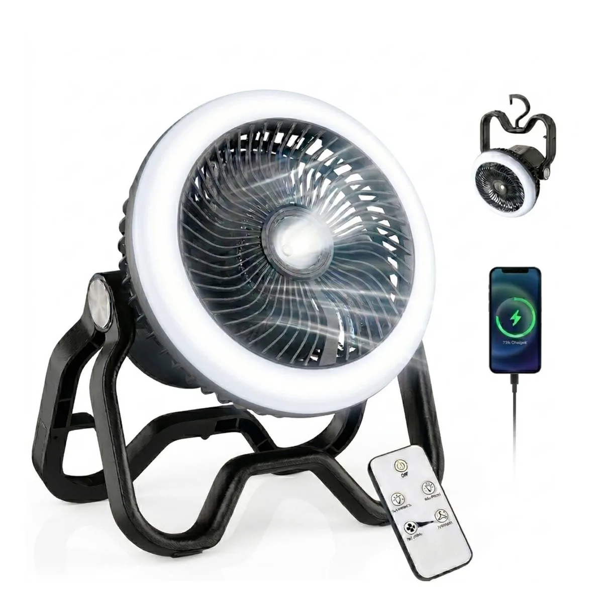  Xynover Camping Fan Rechargeable 20000mAh 40Hrs Remote Magnetic Base — product photo