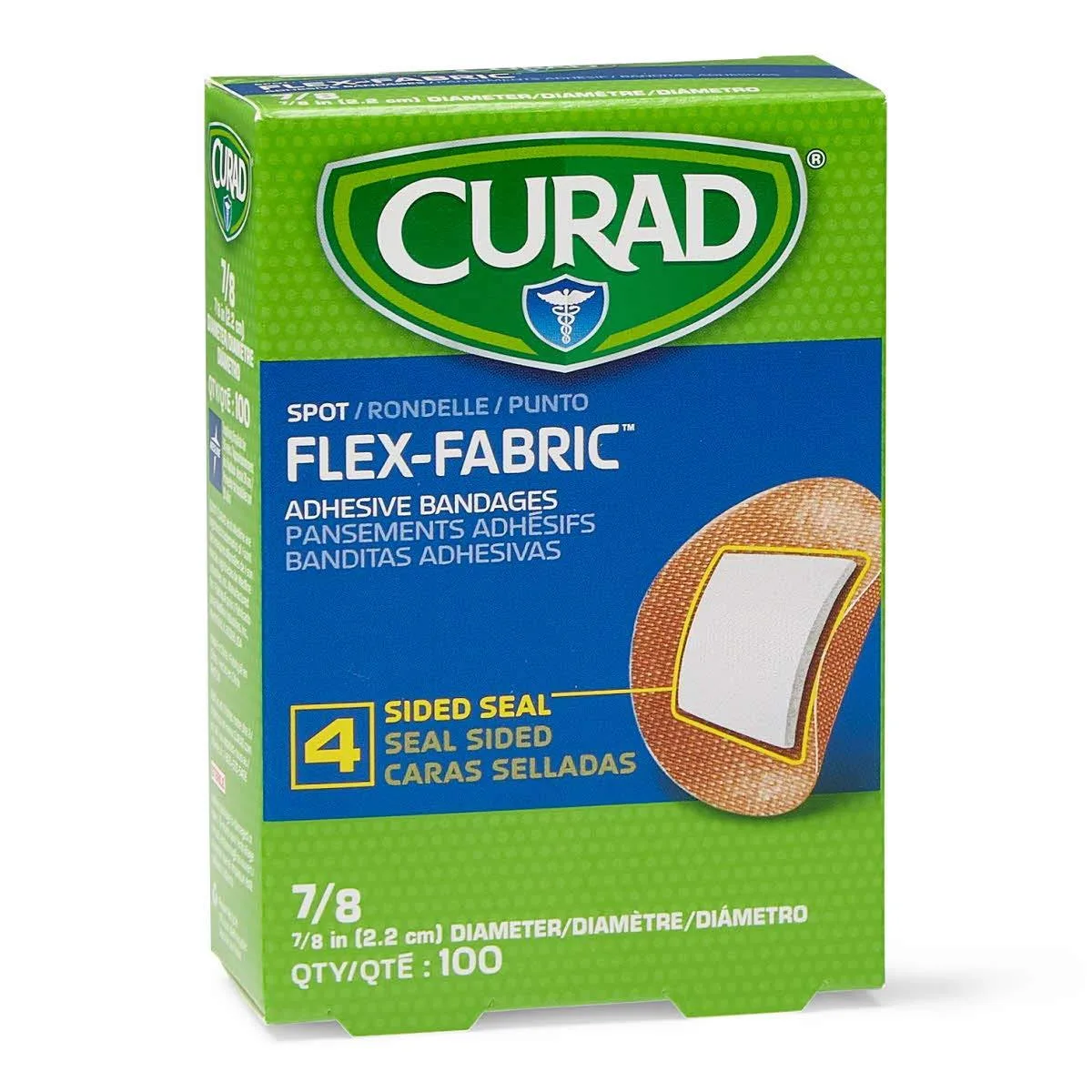  Curad Flex Fabric Spot Bandages NON25502 7/8" 100 Count — product photo