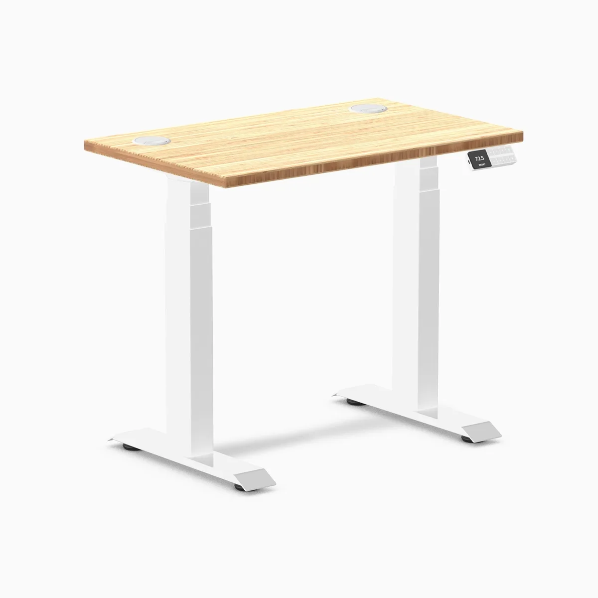 Desky Desky Dual Mini Bamboo Sit Stand Desk 32 x 20 inches White — product photo