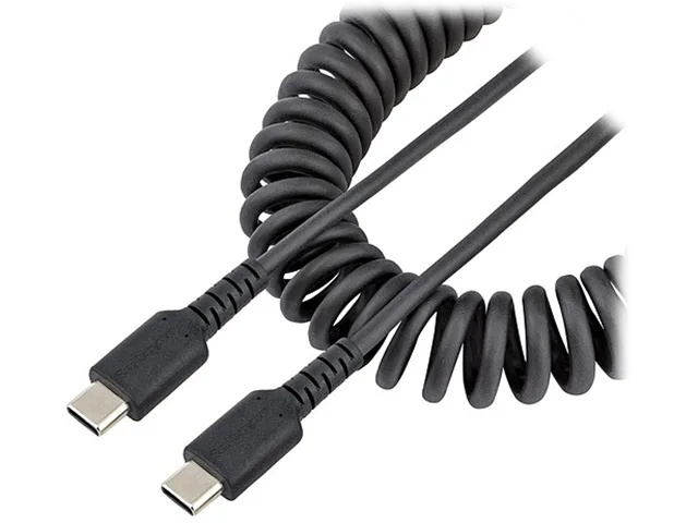 STARTECH STARTECH R2CCC-50C-USB-CABLE USB 2.0 C to C coiled cable 0.50m black — product photo