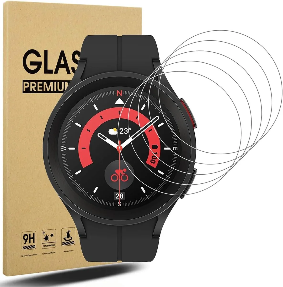 ETEIZU ETEIZU 4 Pack Anti-Scratch Film for Galaxy Watch 5 Pro 45mm Screen Protector Accessory — product photo