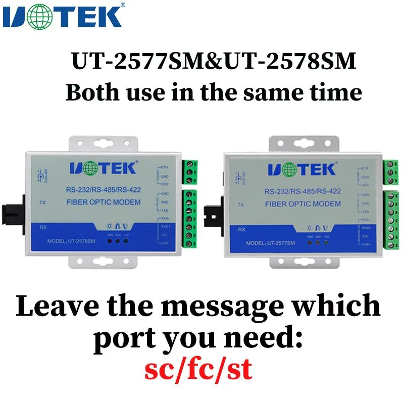 UOTEK UOTEK 2577SM RS232 RS485 RS422 Single-Mode Fiber Modem Pair — product photo