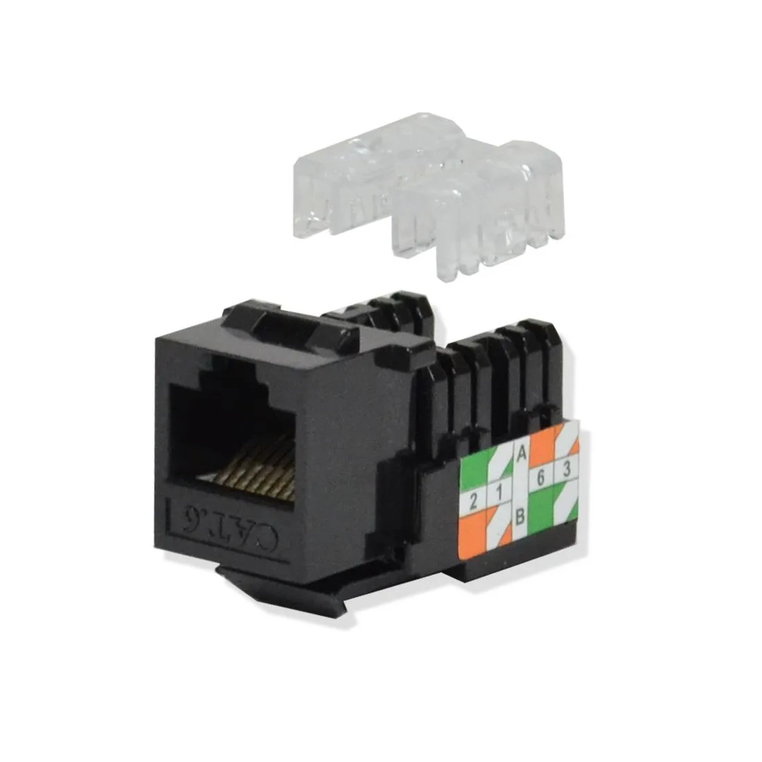 Logico Logico KJ6224-100 Cat6 Keystone Jack 45 Degree Black 100 Pack — product photo