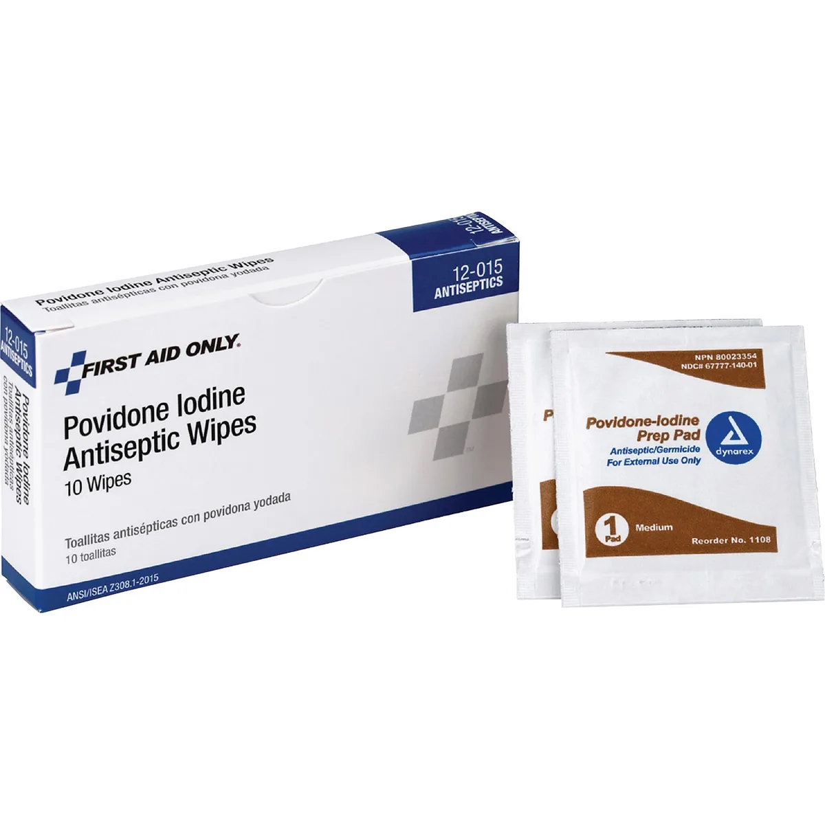 First Aid Only First Aid Only 12015 Povidone Iodine Antiseptic Wipes 10 per Box — product photo