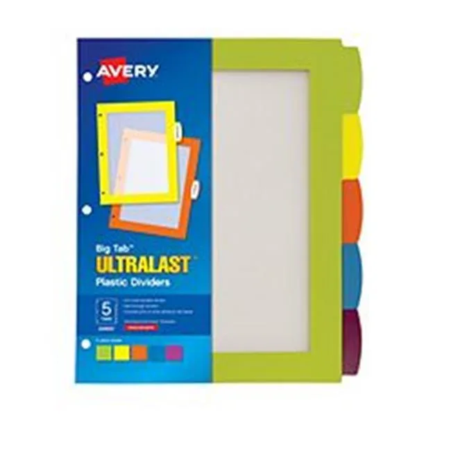 Avery Dennison Avery Dennison 24900 Big Tab Ultralast Plastic Dividers 5-Tab — product photo