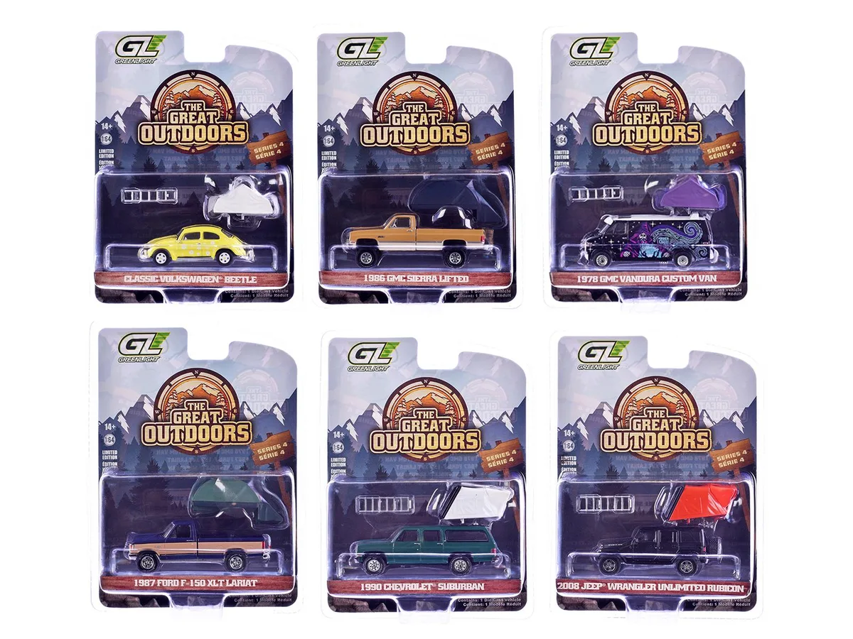 GREENLIGHT GREENLIGHT "The Great Outdoors" Series 4 6-Piece 1/64 Diecast Set — product photo