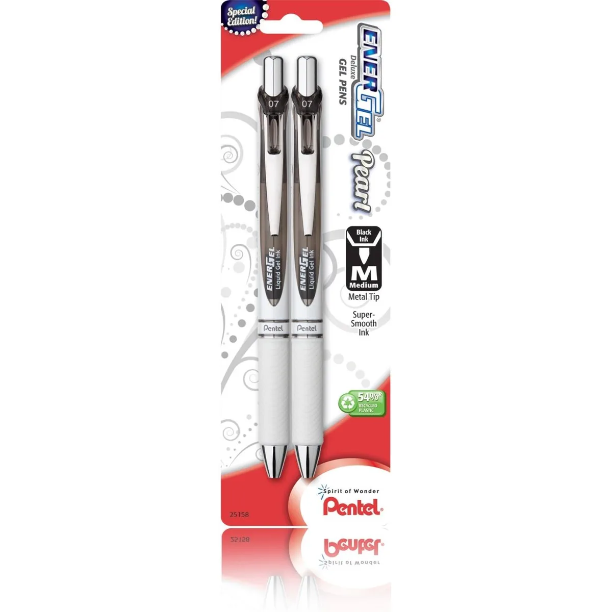 Pentel of America, Ltd. Pentel of America, Ltd. BL77WBP2AC EnerGel Pearl Gel Pen Blue 2 Pack 0.7mm — product photo