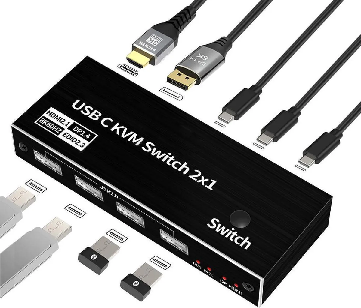 Vszerda Vszerda 2-Port USB-C KVM Switch 8K 60Hz 4K 120/144Hz — product photo
