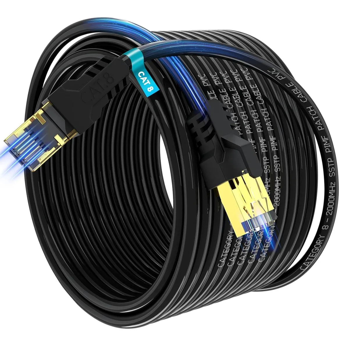 globalcrown globalcrown Cat 8 network ethernet cable 50ft 26AWG 40Gbps 2000MHz — product photo