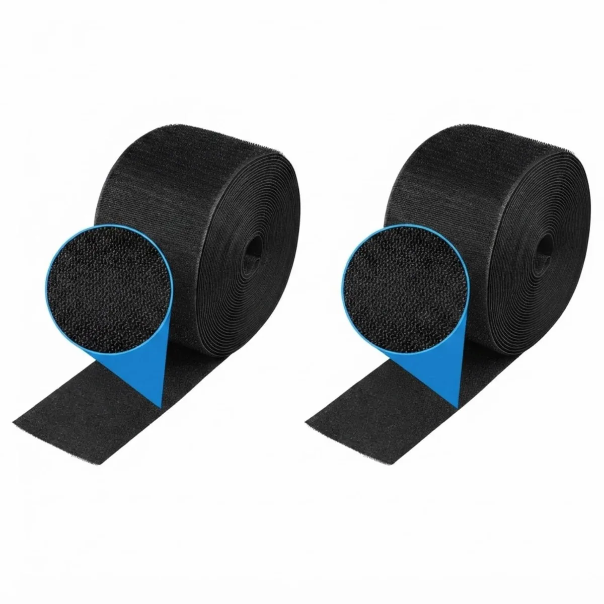 Black nylon cord cover strip, 24.6 ft long by 3 in wide, hook-and-loop backing for low-pile carpet