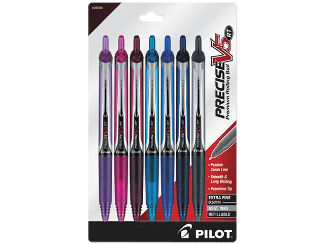 Pilot Pen Pilot Pen 26095 Precise V5RT Retractable Roller Ball Pen .5mm 7/Pack — product photo