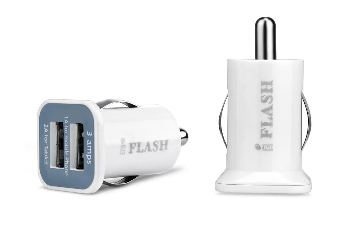 IFLASH 5432 Dual USB Car Charger 3A White — product photo