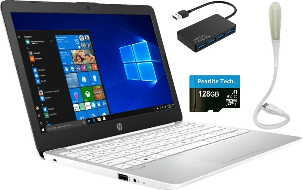 HP HP Stream 11.6" HD Celeron N4000 4GB 64GB Diamond White Pearlite Bundle — product photo