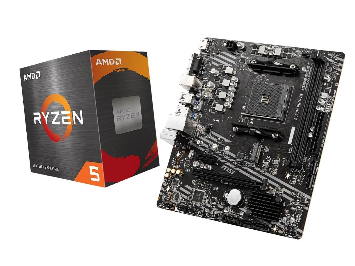MSI MSI A520M PRO-VH AMD motherboard Ryzen 5 5600 65W 3.5 GHz — product photo