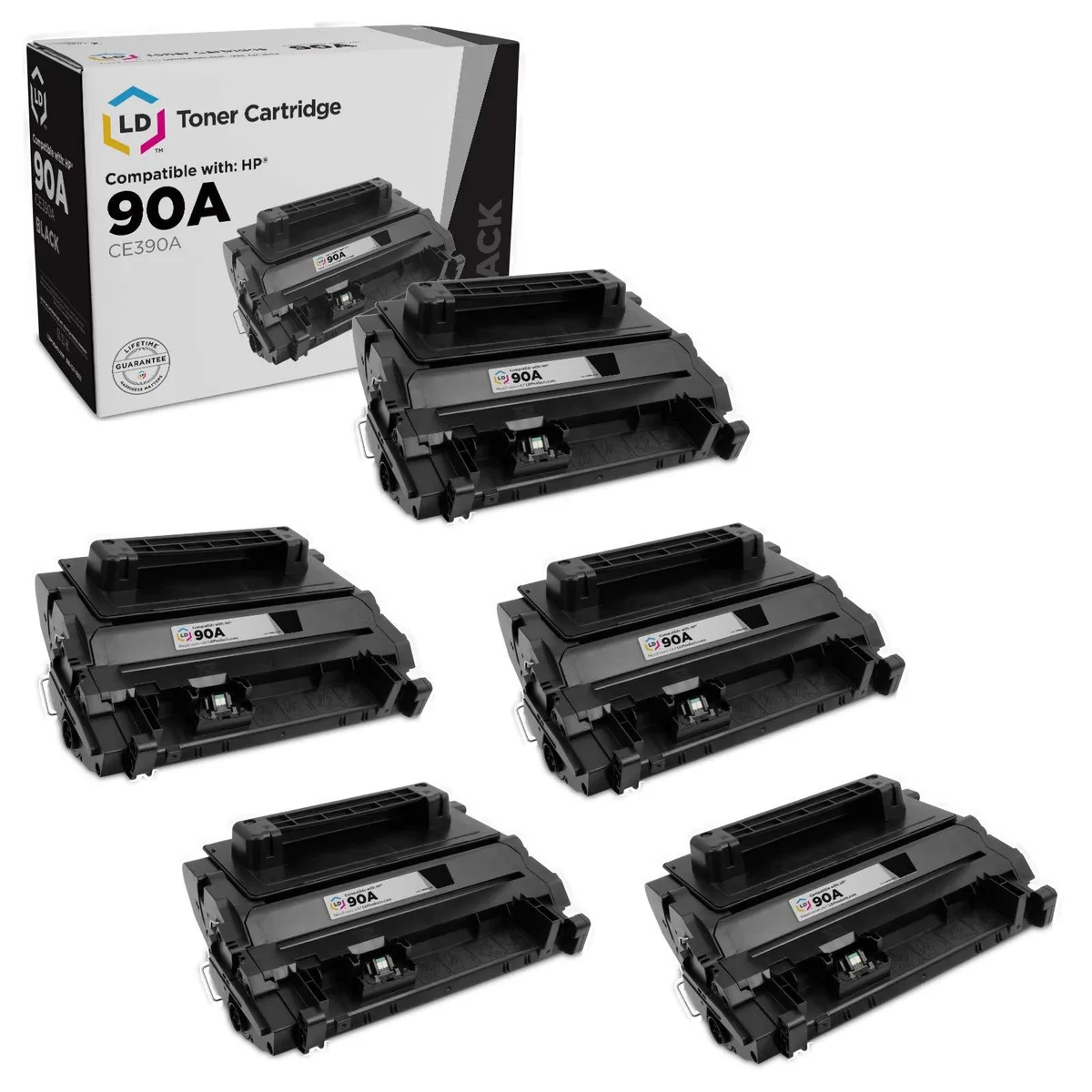 LD Products LD Products HP 90A CE390A Black Toner Cartridge 5-Pack — product photo