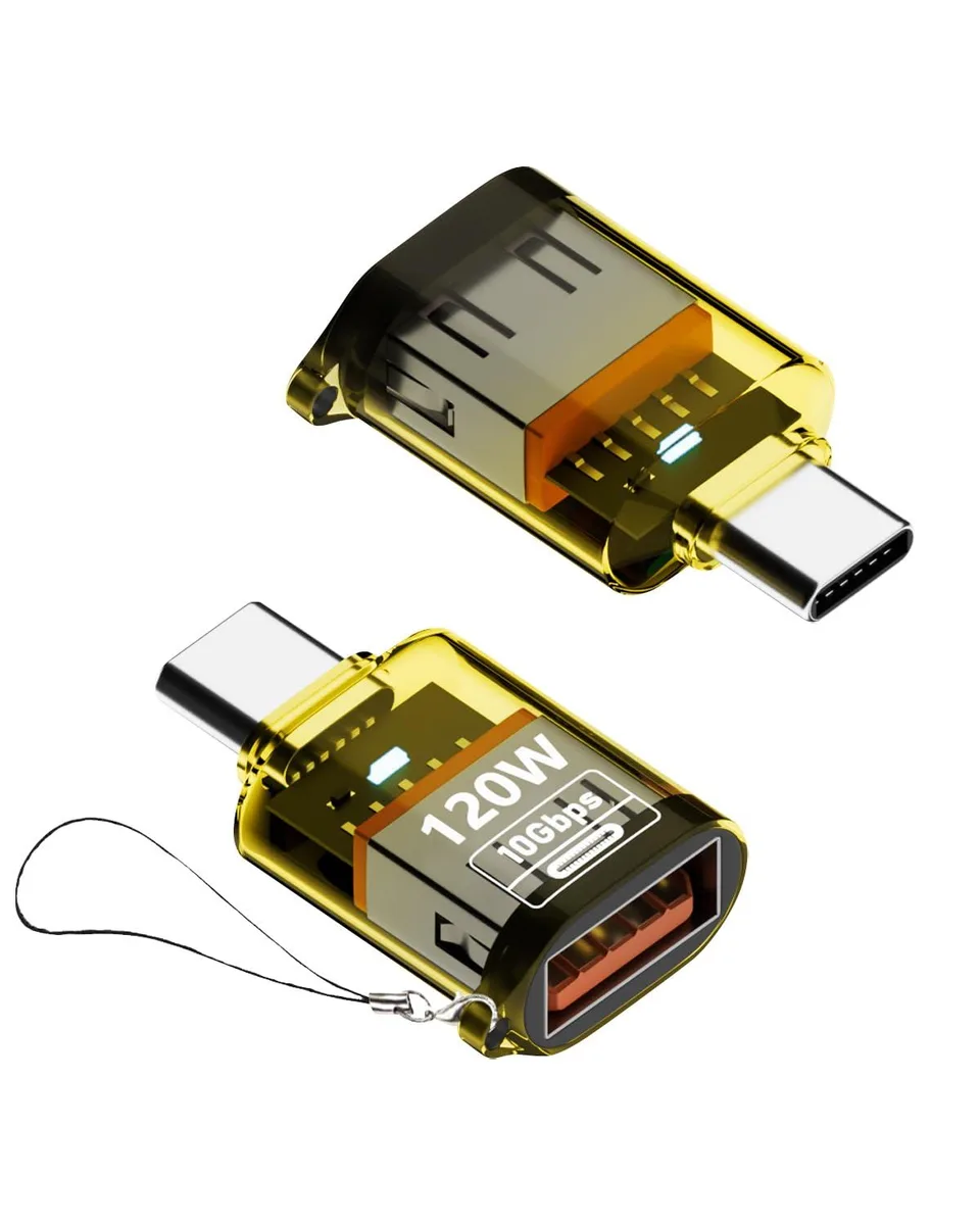 BUCIER BUCIER SL20245019 USB-C to USB-A converter 10Gbps 120W yellow 2 pack — product photo